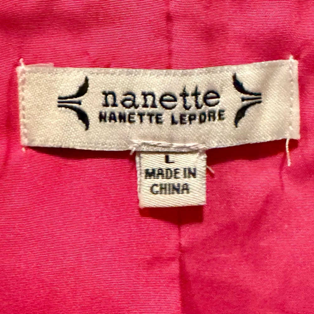 Tweed Bouclé Pink White Jacket Blazer Pearl Buttons Nanette Lepore 🌸💗 - Picture 7 of 10